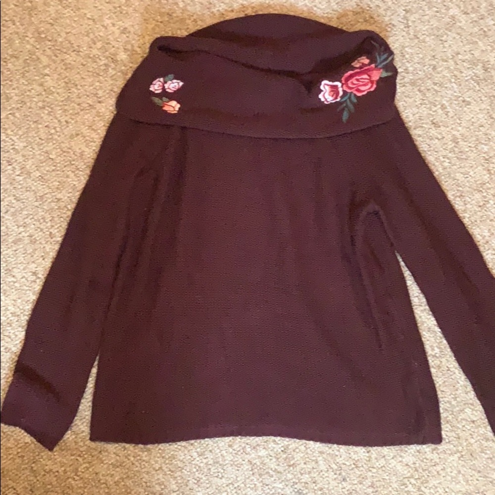 Maroon off the shoulder sweater